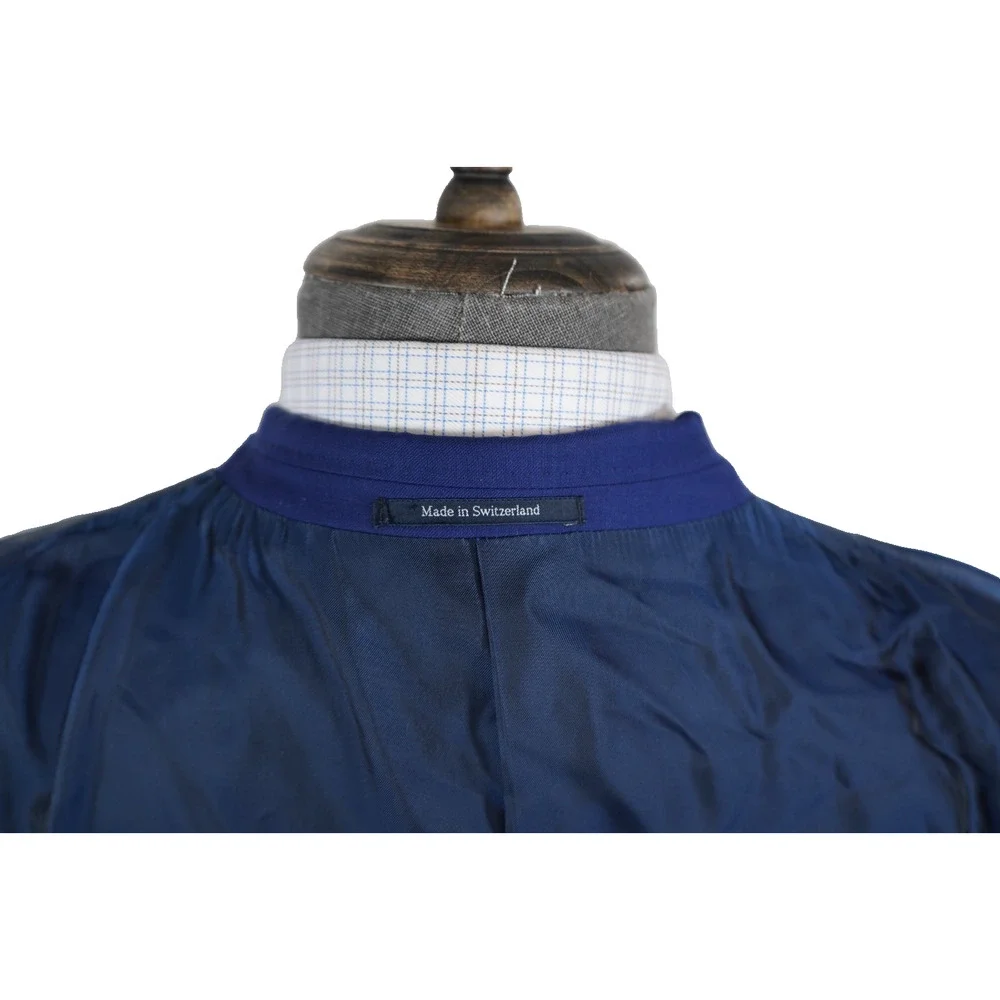 Ermenegildo Zegna Su Misura Trofeo Suit Jacket Mens 48R Blue 100% Wool Swiss